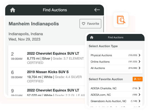 An image showcasing the Find Auctions page of the platform.